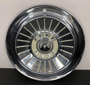 Vintage Original 1957 Ford Fairlane 14” Hubcap Wheel Cover Stainless Steel (F1) - Picture 1 of 7