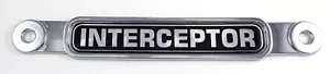 Interceptor Police flag Chrome Emblem Screw On car License plate Decal badge - Foto 1 di 3