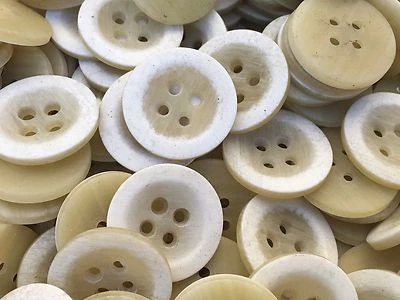 100 Faux Bone Buttons Natural Shade 23/mm 7/8" 4hole   - Image 1 of 2