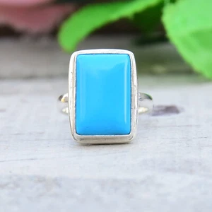 Anello Bellezza Addormentata Turchese Argento Sterling 925 Gioielli San Valentino M-106 - Foto 1 di 7