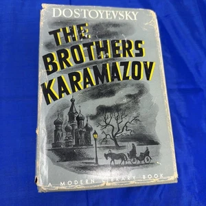 The Brothers Karamazov Fyodor Dostoyevsky Modern Library Vintage HCDJ 1950 - Foto 1 di 22