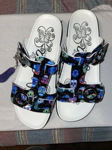 Sandalias Alegria Vita Sugar Skulls Slide Talla 8.5 - Imagen 1 de 9