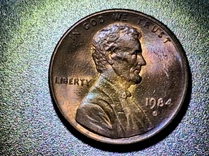 1984-D/?(S) Lincoln Penny RD DDO/DDR, Double Earlobe, Partial Plating & Toning💎 - Picture 1 of 14