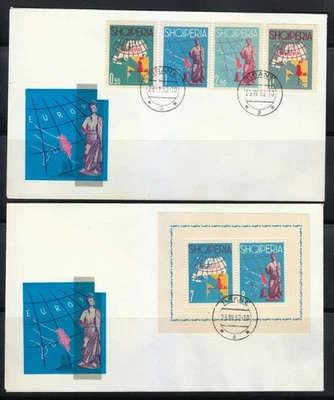 Albania 1962 FDC two covers Mi 683-686+Block 13 Sc 630-633 Tourism promotion - Image 1 of 2