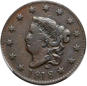 1818 N-5 R-3 PCGS VF 30 Matron or Coronet Head Large Cent Coin 1c - Picture 1 of 2