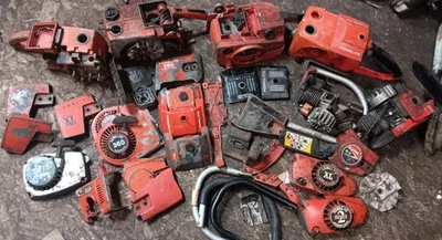 Vintage Homelite Chainsaws And Parts Lot Super Xl 330 360 Xl2 Engines Covers - Image 1 of 4
