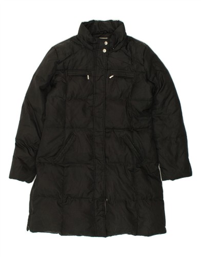 MICHAEL KORS Cappotto donna imbottito UK 16 Large nero poliestere XV01