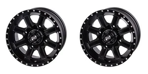 (2 Pack) 4/110 Tusk Cascade Wheel 12x7 5.0 + 2.0 Matte Black For Honda Pioneer - Picture 1 of 8