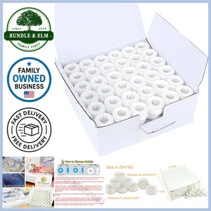 144pcs White Polyester Prewound Bobbin Thread for Embroidery Sewing - Picture 1 of 7