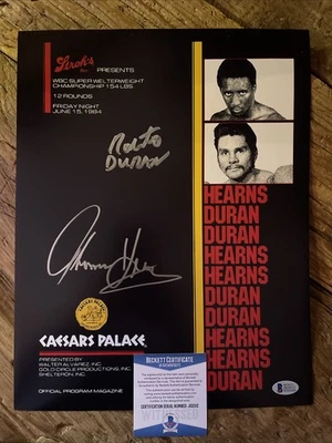 ROBERTO DURAN & THOMAS HEARNS SIGNED AUTOGRAPHED 10X14 PROP BECKET COA. - Image 1 of 4