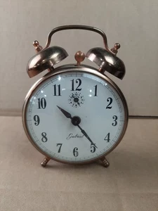 Gabriel Robertshaw Vintage Brass Copper Twin Bell Alarm Clock READ - Picture 1 of 10