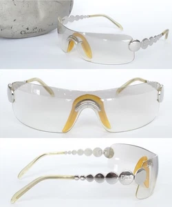 Vintage Womens CHRISTIAN DIOR Sunglasses Millenium Silver Yellow Glasses 22G y2k - Picture 1 of 13
