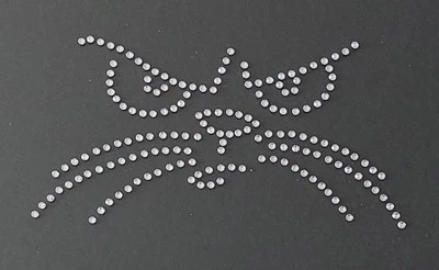Hotfix Strass Bügelbild Grummel Gesicht Glasstrass Applikation zum aufbügeln  - Bild 1 von 4