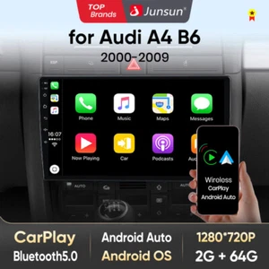 Radio Android 13 Carplay estéreo navegación por satélite GPS para Audi A4 B6 B7 2000-2009 BT DAB+ - Imagen 1 de 18