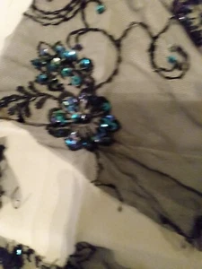 SCHWARZE IRID PERLEN NETZSTÜCKE & 1 PERLENROLLE FÜR AKZENTE - Bild 1 von 5