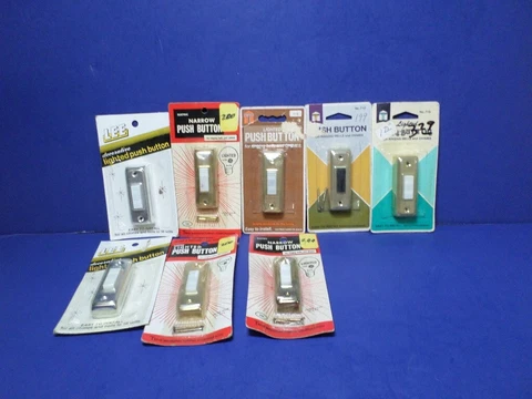 Push Button Door Bell lot of (8) EA Vintage NOS Cover