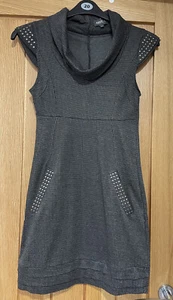 Aprikosengrau ärmelloses Kleid/Tunika mit Rundhalsausschnitt Größe xs 6-8 - Bild 1 von 4