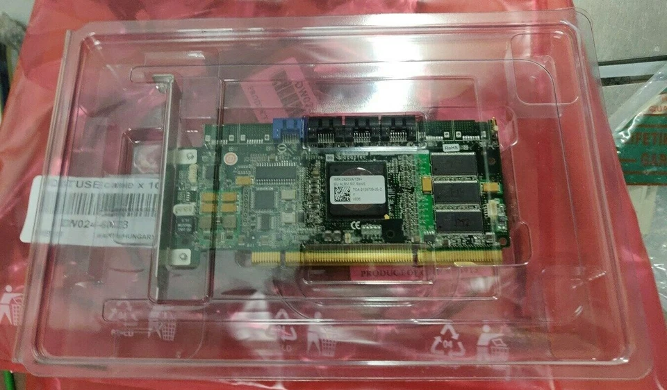 Adaptec AAR-2420SA/128+ BU ALRM RC RoHS 4-Port SATA PCI-x RAID Controller - NEW! - Image 1 of 2