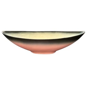 Vtg. MCM Oblong Console Bowl/Planter Pink & Black Stanford Sebring Pottery 13" - Picture 1 of 15