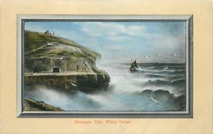 TILLY WHIM CAVES, seascape, SWANAGE, UK Tuck 1263 - Imagen 1 de 2