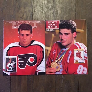 Eric Lindros Beckett Magazines June 1991 #8 September 1992 #23 Flyers NHL Lot - Picture 1 of 1