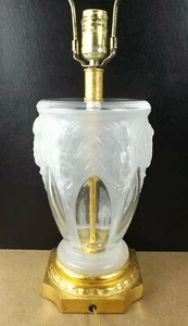 Verlys French Crystal Thistle Table Lamp Frosted & Clear Glass  - Picture 1 of 11