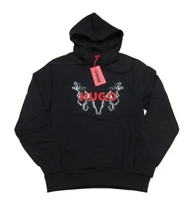Hugo Hugo Boss Men's Black Dueleyo Logo Graphic Print Pullover Hoodie - Picture 1 of 3