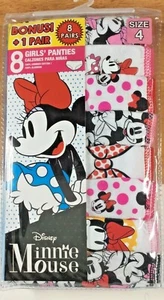Girls Underwear Panties 8 Pairs 100% Cotton DISNEY MINNIE MOUSE Size 4 - Picture 1 of 5