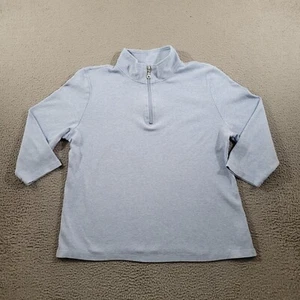 Karen Scott Sweatshirt Womens Extra Large Blue 1/4 Zip Pullover Sport Grannycore - Picture 1 of 10