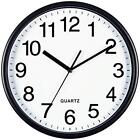 Bernhard Products Black Wall Clock, Large 13-Inch Silent Non Ticking Quartz