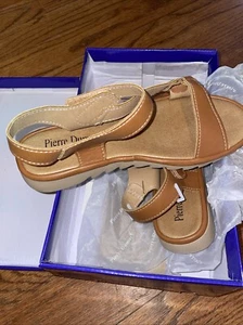 Pierre Dumas Sandals Vega-1 Color -New Tan Low Heel 6M BOHO Comfort Casual NIB - Picture 1 of 12
