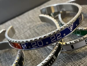 316L Stainless Steel Diver Bezel Bracelet / Pepsi Blue Red / 24 Hour / 19cm - Picture 1 of 12