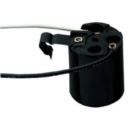 (12)-Westinghouse Horizontal Snap-In Medium Base Black Lamp Socket 70145 - Image 1 of 1