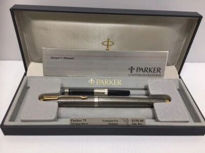 PLUMA ESTILOGRÁFICA PARKER 75 PREMIER PLATA ESTERLINA ORO 18K NUEVA EN CAJA Foto 1 de 4