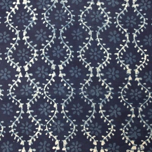 Indian Indigo White Nature Jaal Print 100%Cotton & Voile WomenDress Fabric Cloth - Picture 1 of 2