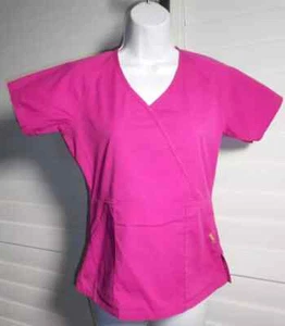 Koi by Kathy Peterson Fuchsia Nurses Scrub Top Size XS - Picture 1 of 2