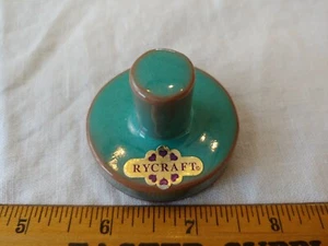 Turquoise Blue Glaze Rycraft Ceramic Cookie Stamp Butter Press Music Eighth Note - Foto 1 di 3