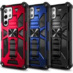 Case For Samsung Galaxy S22/S22+/S22 Ultra Built-In Kickstand + Screen Protector - Picture 1 of 17