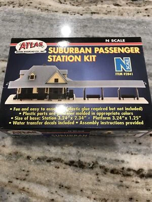 Atlas N Scale Suburban Passenger Station Kit 2841 New In Box - Image 1 of 4