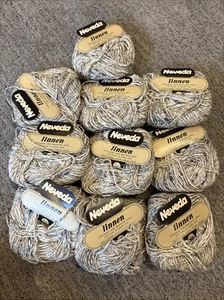 Hilo Neveda Linnen Vintage 10 madejas 1,7 oz 106 yardas marfil tostado azul tweed - Imagen 1 de 6