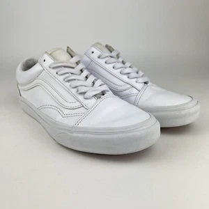 Vans Unisex Off The Wall 751505 White Leather Lace Up Sneaker Shoes Size M6 W7.5 - Picture 1 of 17