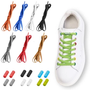 No Tie Shoelaces Elastic Trainer laces Lazy Easy No-tie Shoe Laces Adult Kids UK - Picture 1 of 22