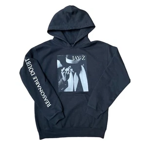 Sudadera con Capucha JAY Z Reasonable Doubt Talla Pequeña Logo Gráfico Negro Blanco Difícil de Encontrar - Imagen 1 de 7