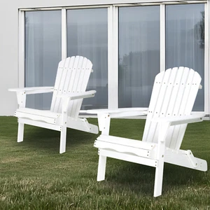 Wood Lounge Patio Chair for Garden Outdoor Wooden Folding Embossed Adirondack Ch - Picture 1 of 7