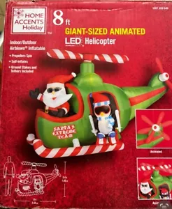 Gemmy 8 ft Animated Santa Extreme Team Helicopter Christmas Inflatable NIB - Picture 1 of 1