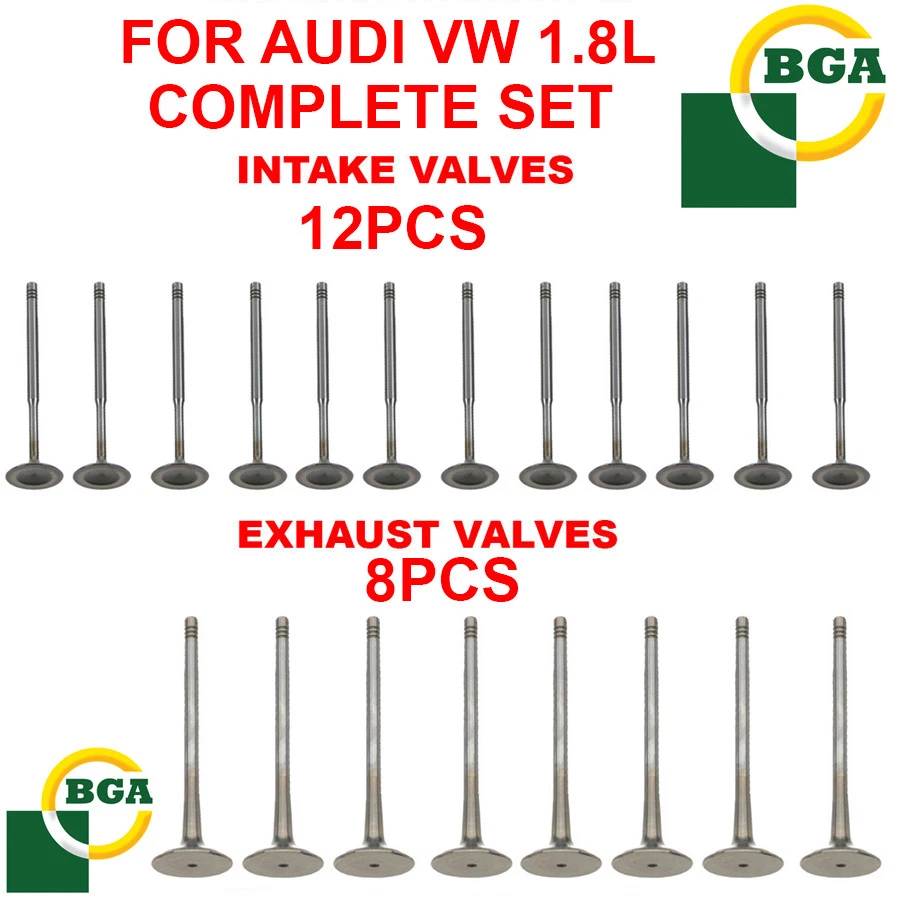 BGA UK "OE"  Engine Exhaust Valves, Intake Valves Kit 20pcs Fits Audi VW 1.8,2.7 - Image 1 of 4