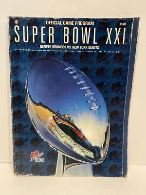 Super Bowl XXI Game Program Denver Broncos vs NY Giants 1987 Football NFL RARE! - Image 1 of 4