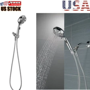 7-Spray Hand Shower w/Touch-Clean Hand Held Sprinkler w/60 in Hose Chrome Home - Picture 1 of 10