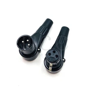3 Pin XLR Male/ Female Jack Mic Cable Right Angle 90 Degree Audio Wire Connector - Picture 1 of 16