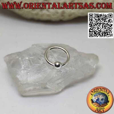 Cerchietto per Septum in argento 925‰ con pallina (10 mm) - Immagine 1 di 3